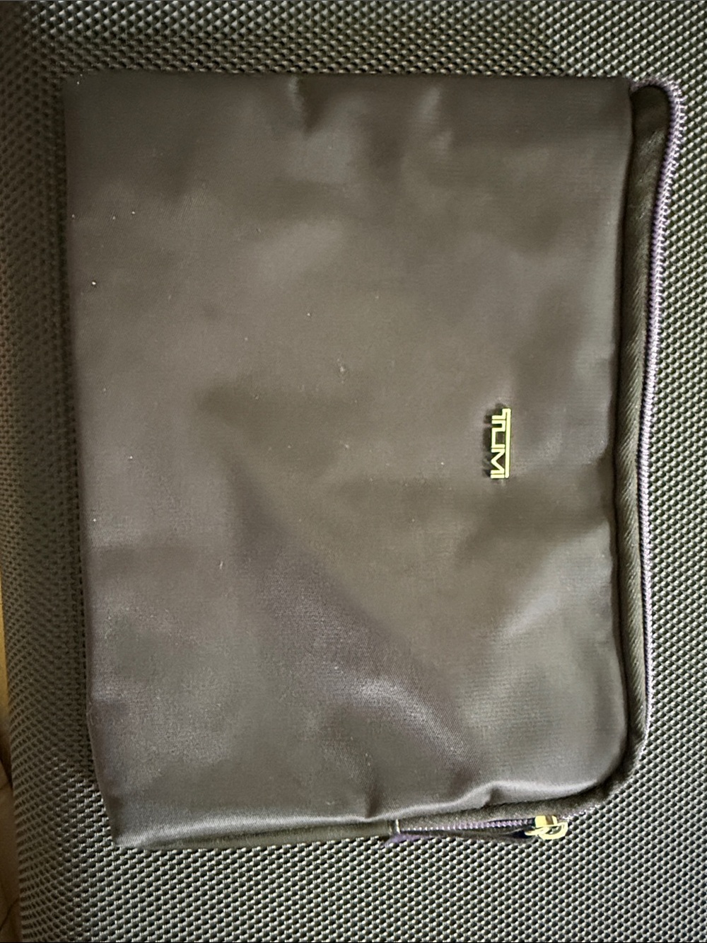 Tumi Black Nylon Compact Makeup Bag